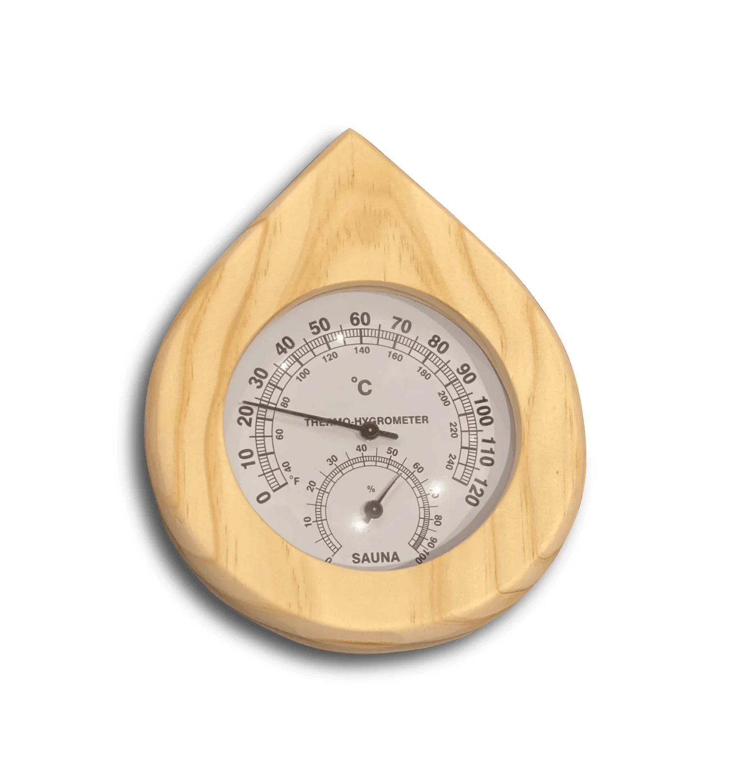 Sauna Thermometer and Hygrometer 2 in 1 single display round
