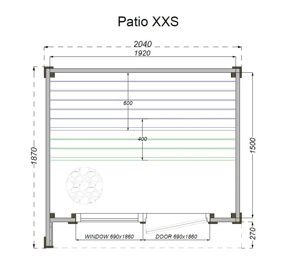 Leil® PATIO XXS (4 - 5 Person) MADE IN EUROPE Outdoor Sauna Termowood - Image 3