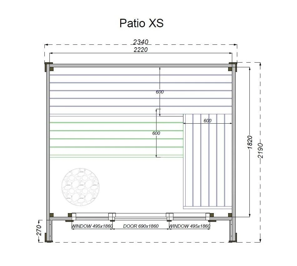 Leil® PATIO XS (4 - 7 Person) MADE IN EUROPE Outdoor Sauna Termowood - Image 3