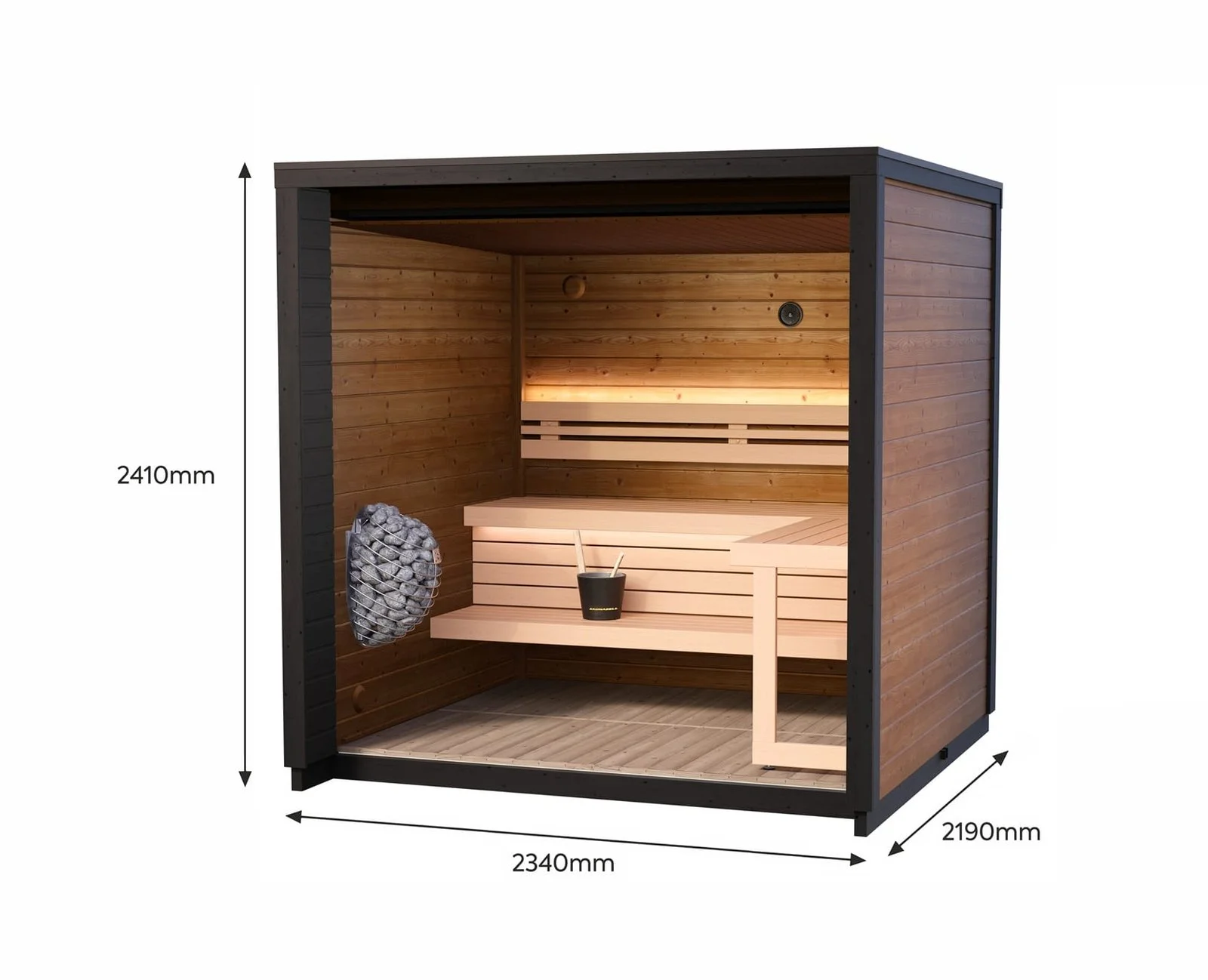 Leil® PATIO XS (4 - 7 Person) MADE IN EUROPE Outdoor Sauna Termowood - Image 5
