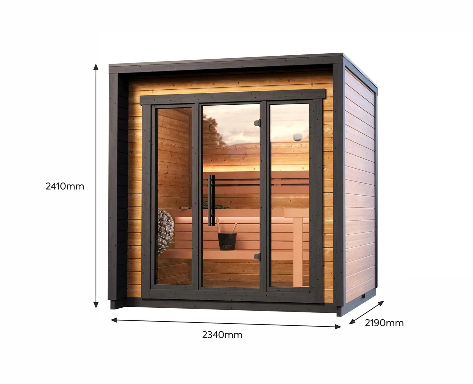 Leil® PATIO XS (4 - 7 Person) MADE IN EUROPE Outdoor Sauna Termowood - Image 6