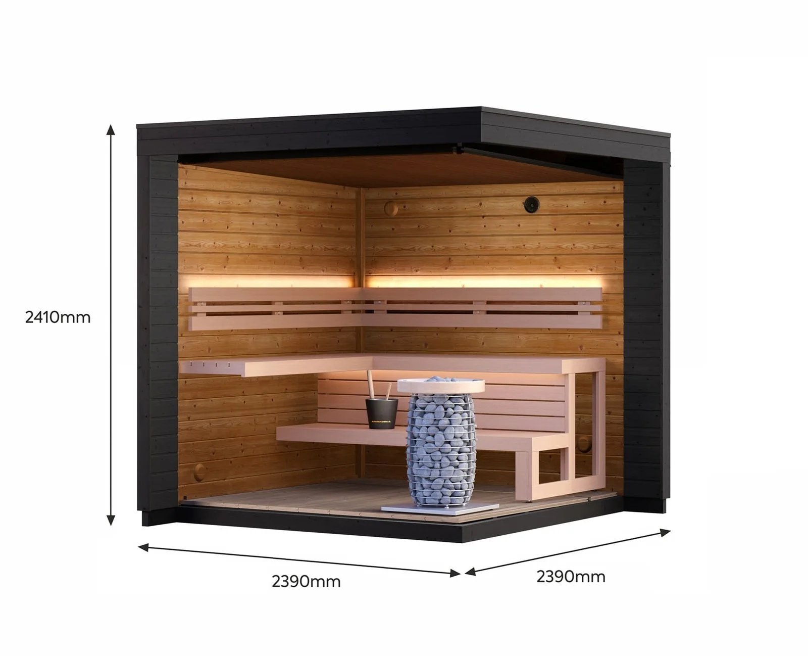 Leil® PATIO S (4 - 8 Person) MADE IN EUROPE Outdoor Sauna Termowood - Image 5