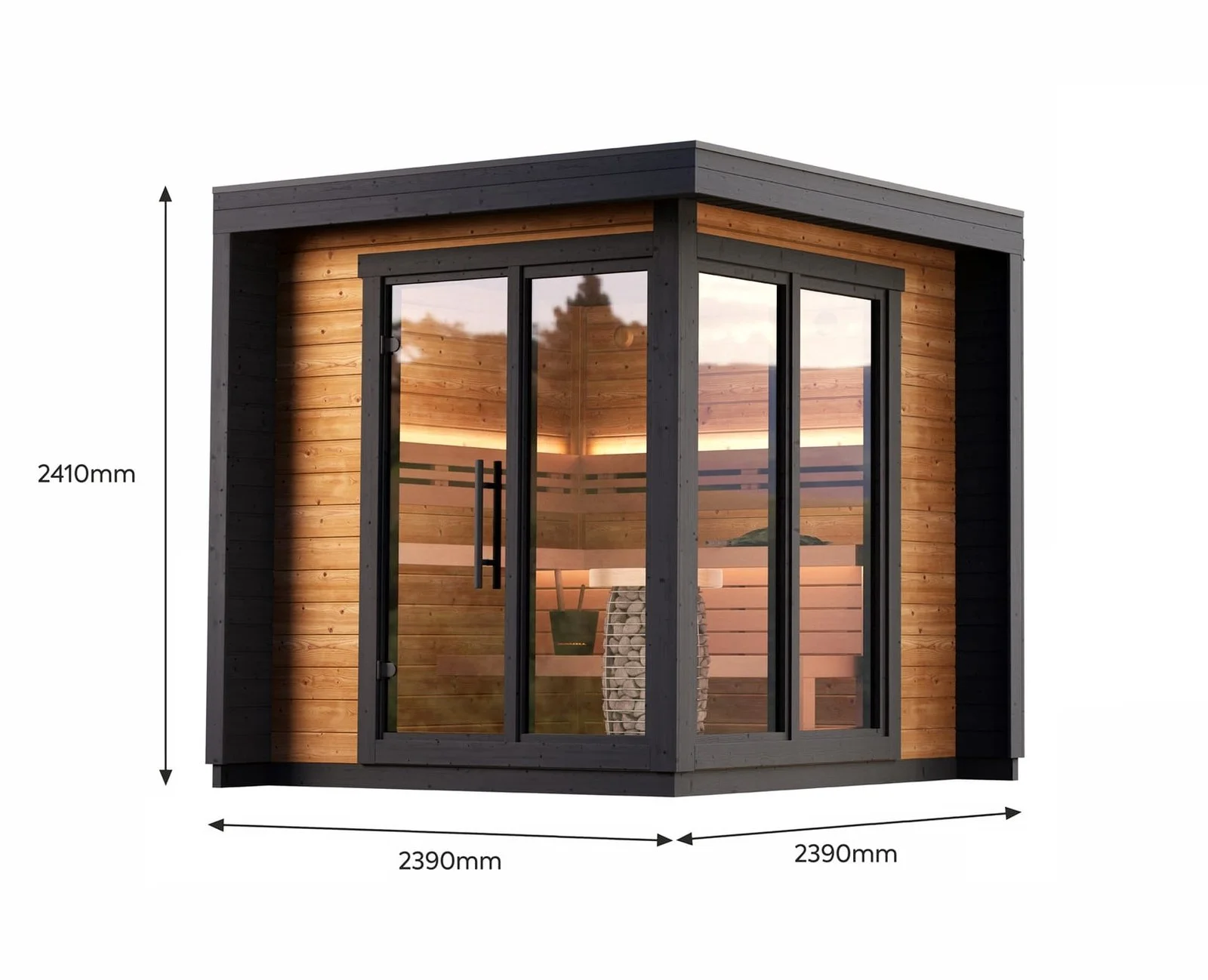 Leil® PATIO S (4 - 8 Person) MADE IN EUROPE Outdoor Sauna Termowood - Image 6