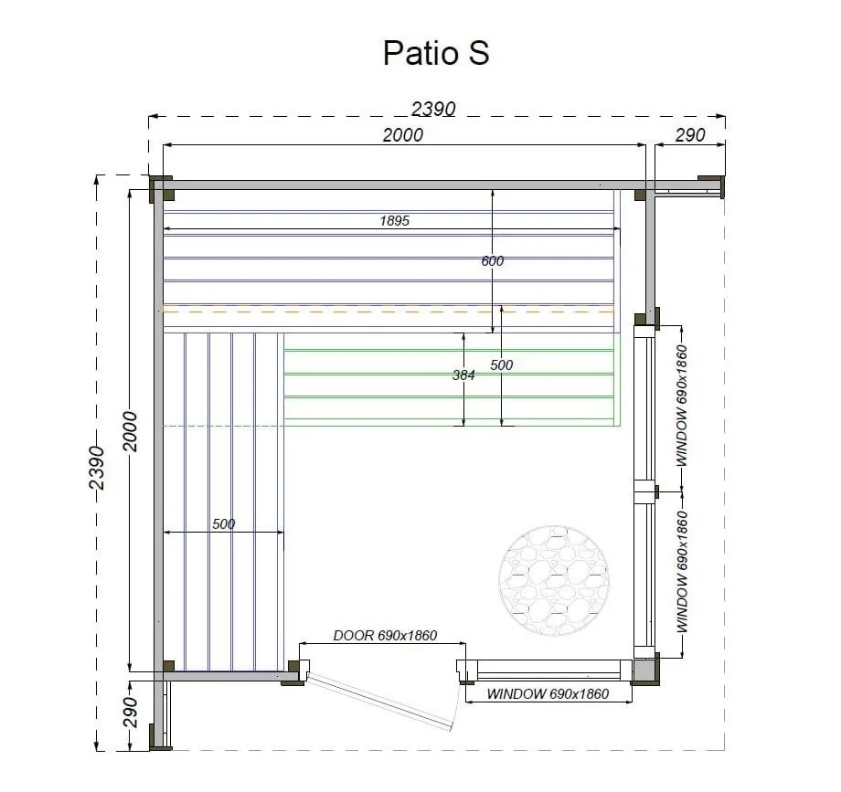 Leil® PATIO S (4 - 8 Person) MADE IN EUROPE Outdoor Sauna Termowood - Image 3