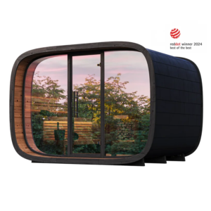 Leil® SERENITY ROUND CUBE SINGLE (3 - 10 Person) MADE IN EUROPE Outdoor Sauna Termowood
