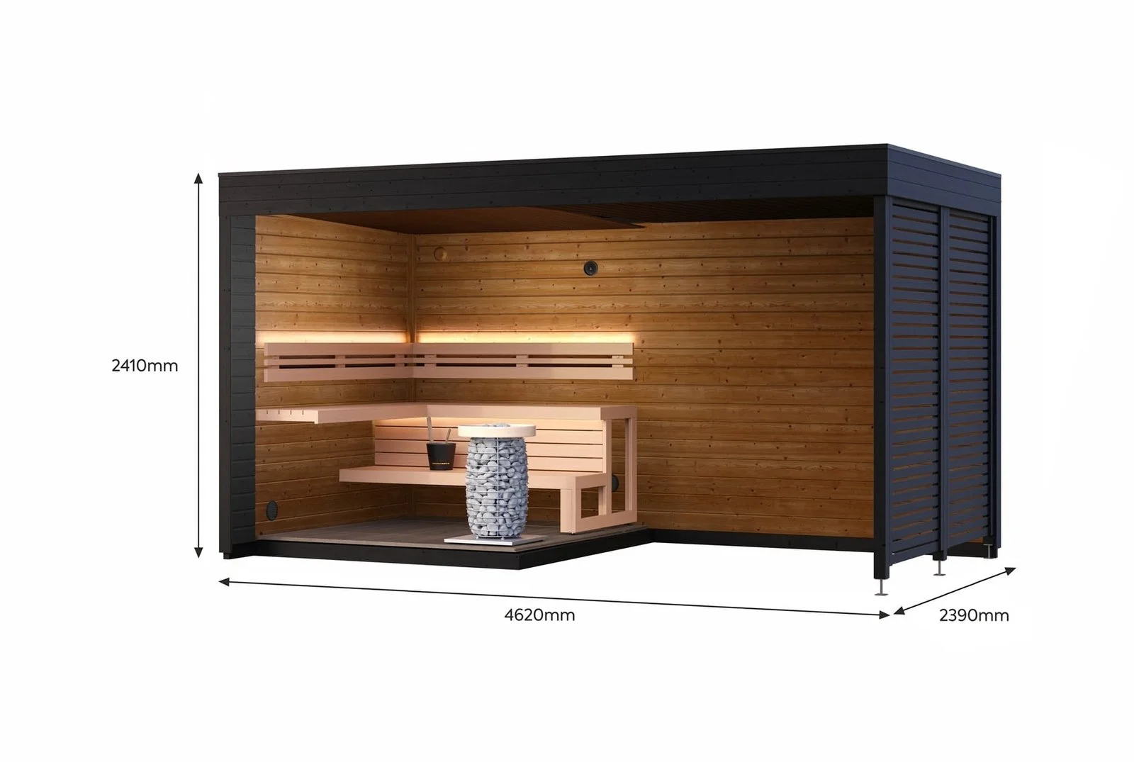 Leil® PATIO S Plus (4 - 8 Person) MADE IN EUROPE Outdoor Sauna Termowood - Image 6