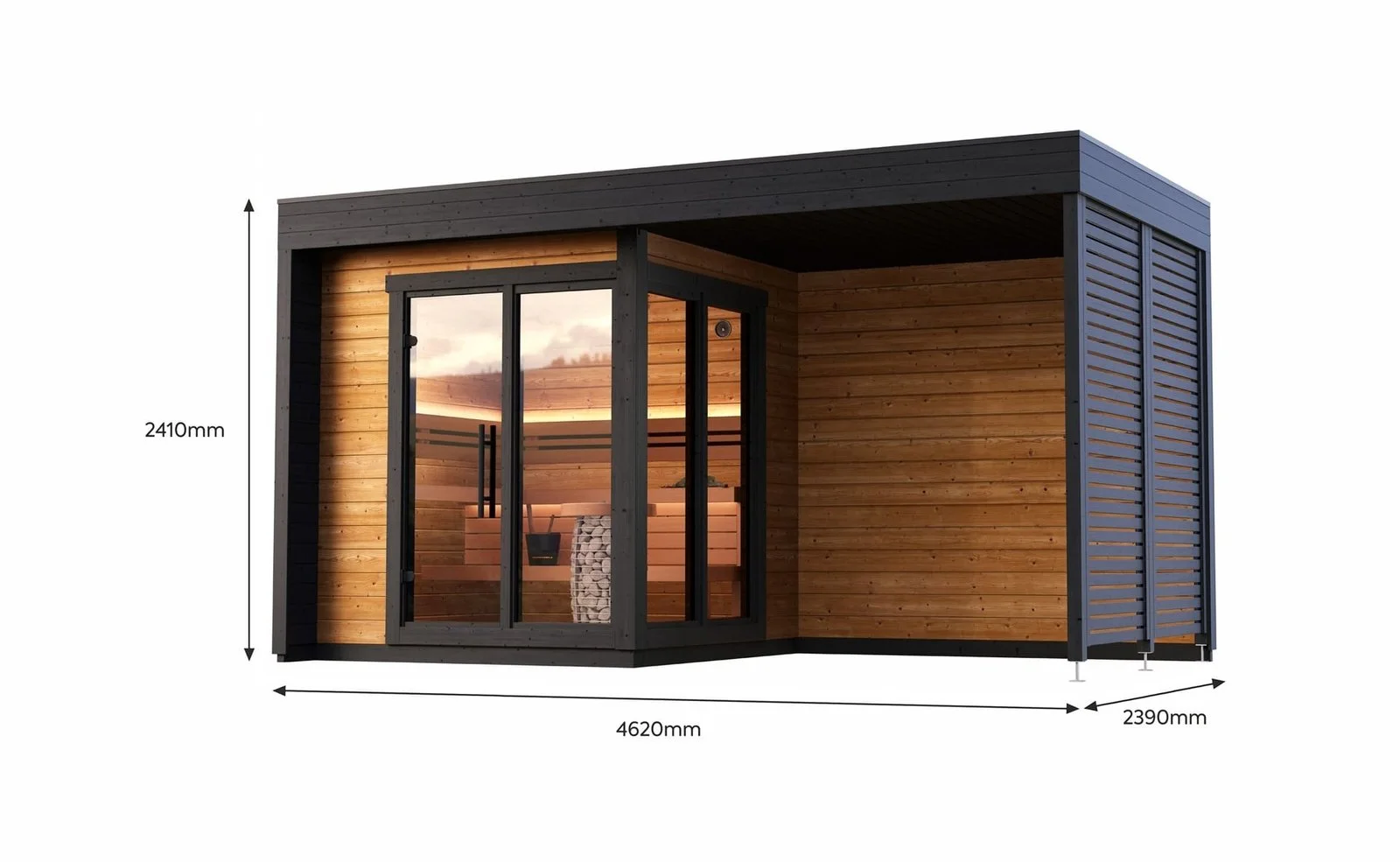 Leil® PATIO S Plus (4 - 8 Person) MADE IN EUROPE Outdoor Sauna Termowood - Image 5