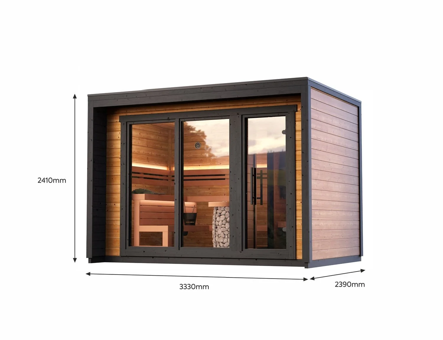 Leil® PATIO M (4 - 8 Person) MADE IN EUROPE Outdoor Sauna Termowood - Image 4
