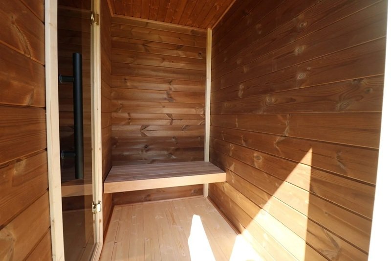 Thermowood sauna wall construction