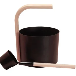 Black Aluminium Bucket and Ladle Set for Sauna Banya