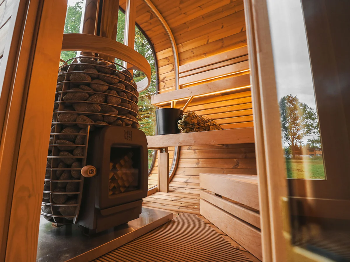 Leil® SERENITY ROUND CUBE DOUBLE (3 - 7 Person) MADE IN EUROPE Outdoor Sauna Termowood - Image 17
