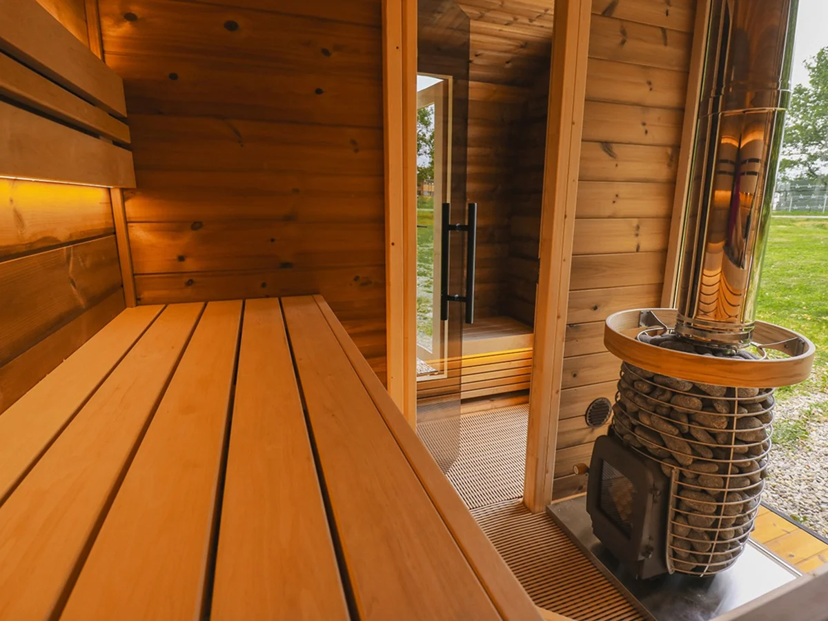 Leil® SERENITY ROUND CUBE DOUBLE (3 - 7 Person) MADE IN EUROPE Outdoor Sauna Termowood - Image 16