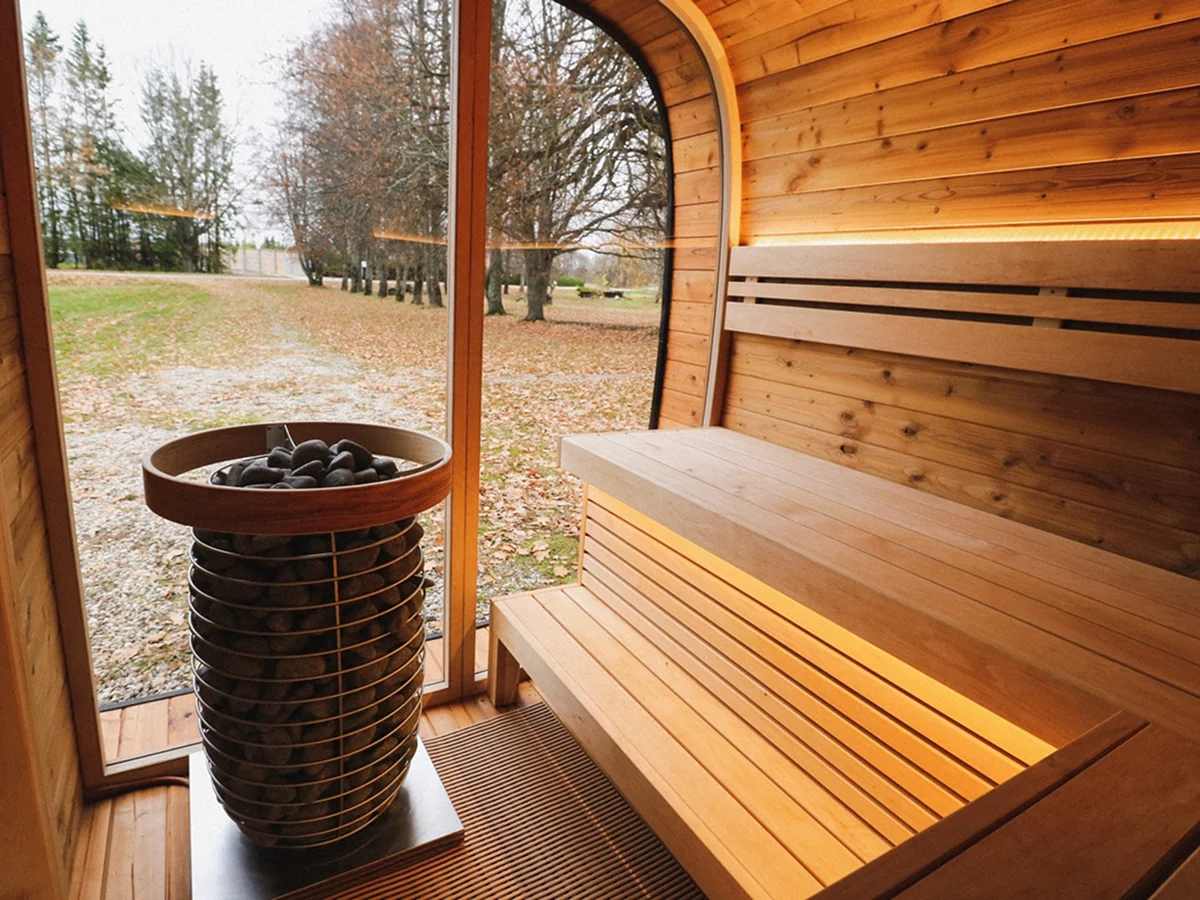Leil® SERENITY ROUND CUBE DOUBLE (3 - 7 Person) MADE IN EUROPE Outdoor Sauna Termowood - Image 14