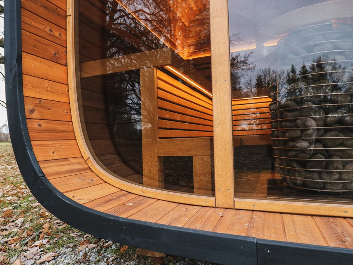Leil® SERENITY ROUND CUBE DOUBLE (3 - 7 Person) MADE IN EUROPE Outdoor Sauna Termowood - Image 12