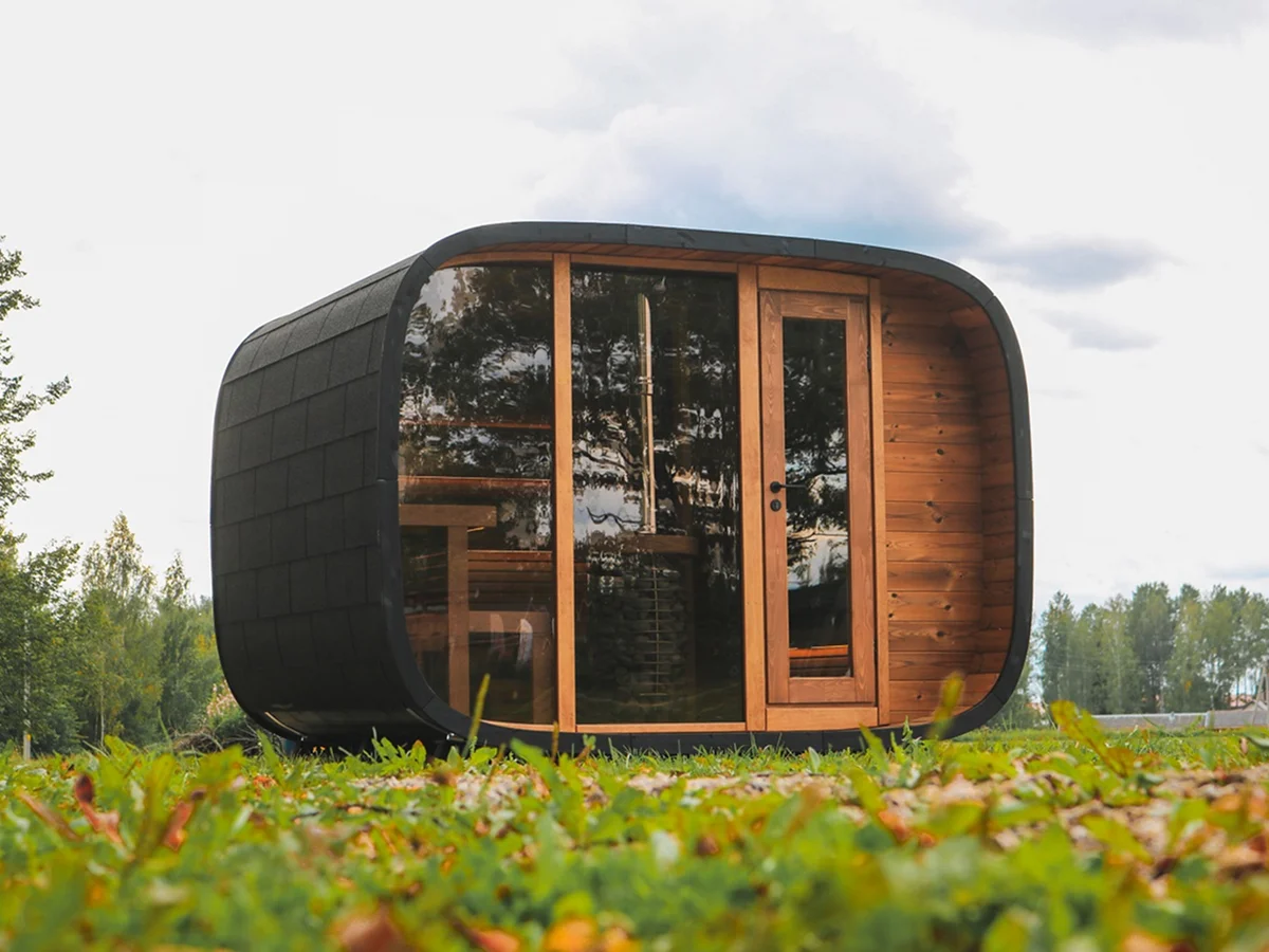 Leil® SERENITY ROUND CUBE DOUBLE (3 - 7 Person) MADE IN EUROPE Outdoor Sauna Termowood - Image 5