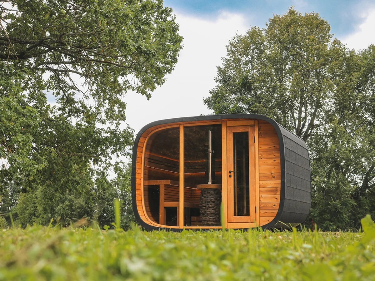 Leil® SERENITY ROUND CUBE DOUBLE (3 - 7 Person) MADE IN EUROPE Outdoor Sauna Termowood - Image 7