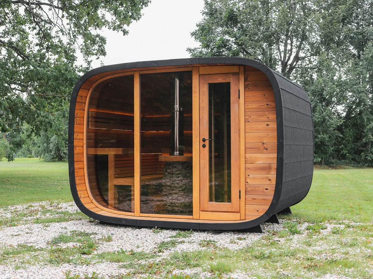 Leil® SERENITY ROUND CUBE DOUBLE (3 - 7 Person) MADE IN EUROPE Outdoor Sauna Termowood - Image 8