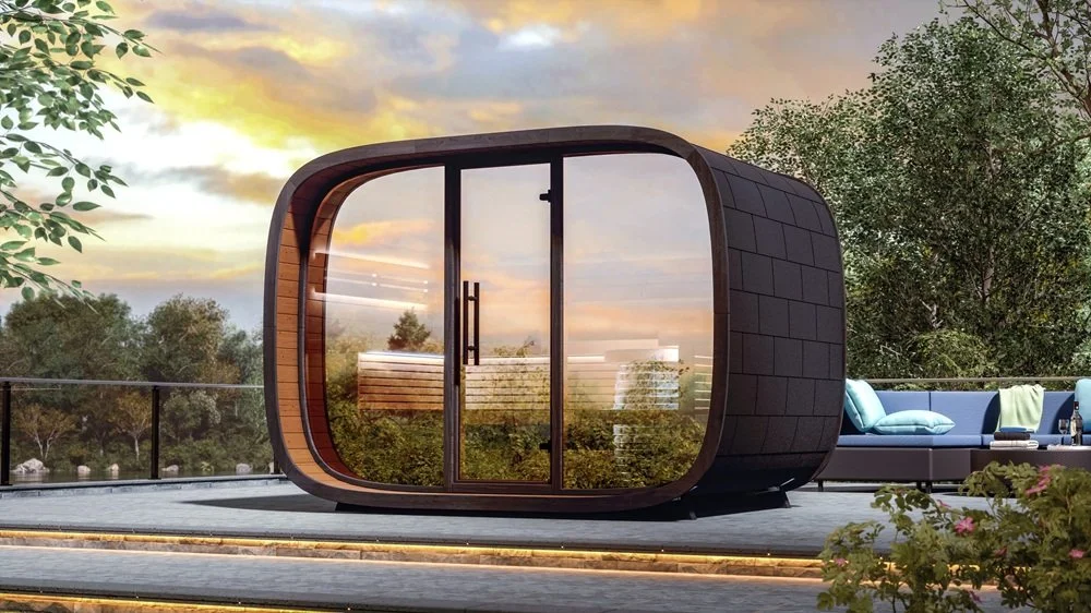 Leil® SERENITY ROUND CUBE RELAX (4 - 10 Person) MADE IN EUROPE Outdoor Sauna Termowood - Image 2