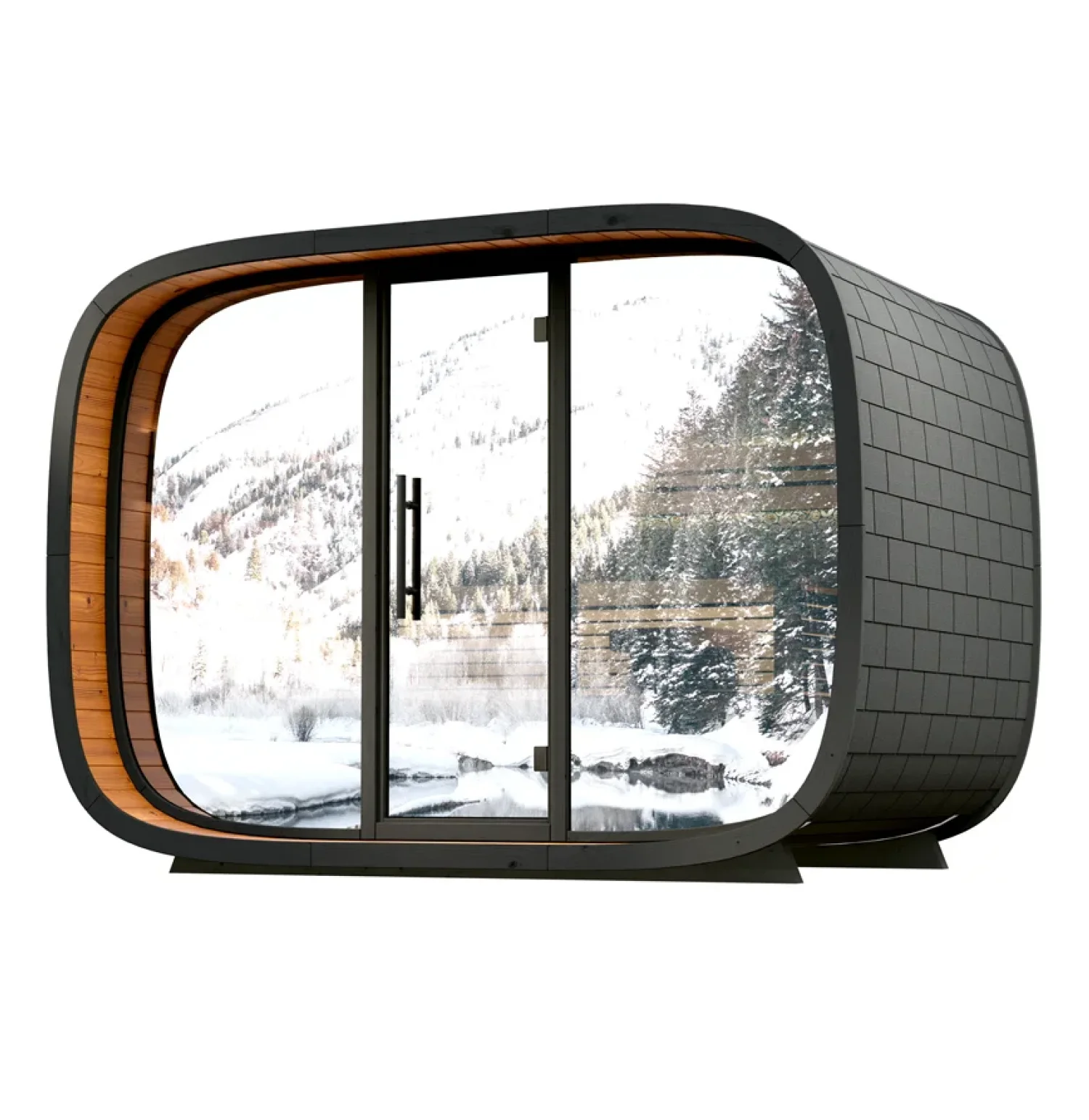 Leil® SERENITY ROUND CUBE RELAX (4 - 10 Person) MADE IN EUROPE Outdoor Sauna Termowood