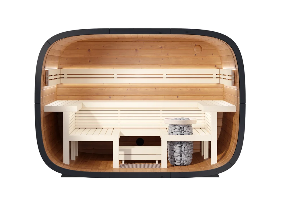 Leil® SERENITY ROUND CUBE RELAX (4 - 10 Person) MADE IN EUROPE Outdoor Sauna Termowood - Image 12