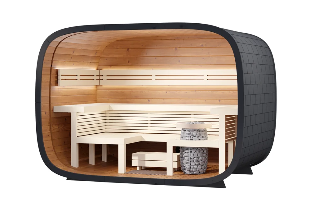 Leil® SERENITY ROUND CUBE RELAX (4 - 10 Person) MADE IN EUROPE Outdoor Sauna Termowood - Image 16