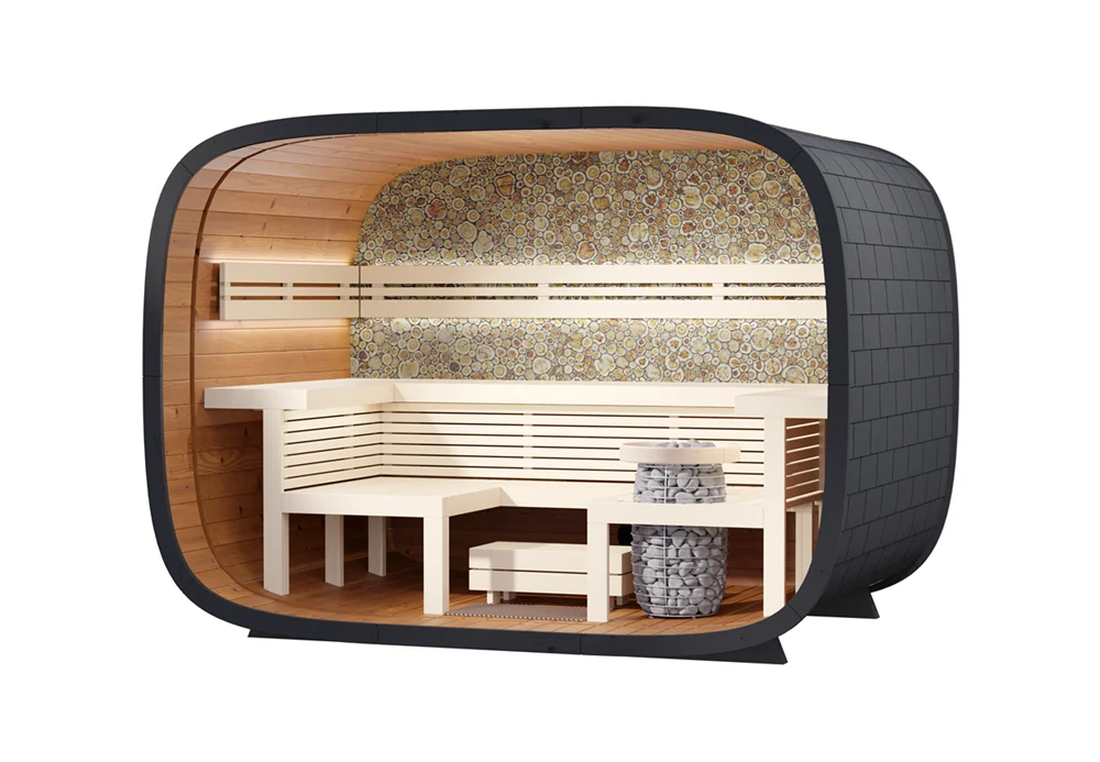 Leil® SERENITY ROUND CUBE RELAX (4 - 10 Person) MADE IN EUROPE Outdoor Sauna Termowood - Image 17