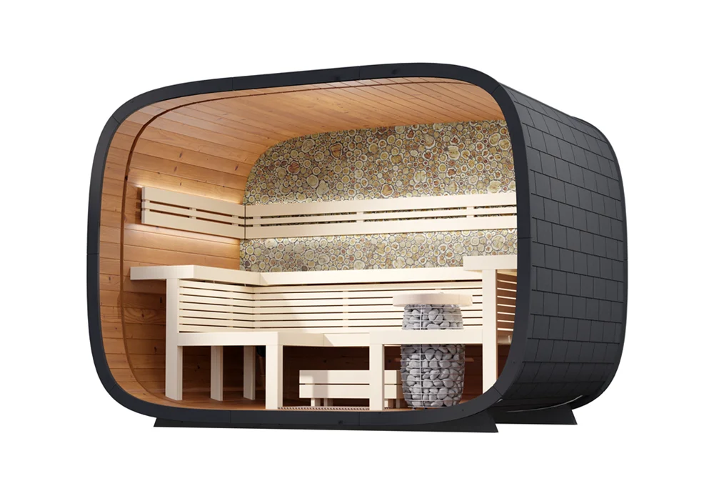 Leil® SERENITY ROUND CUBE RELAX (4 - 10 Person) MADE IN EUROPE Outdoor Sauna Termowood - Image 15