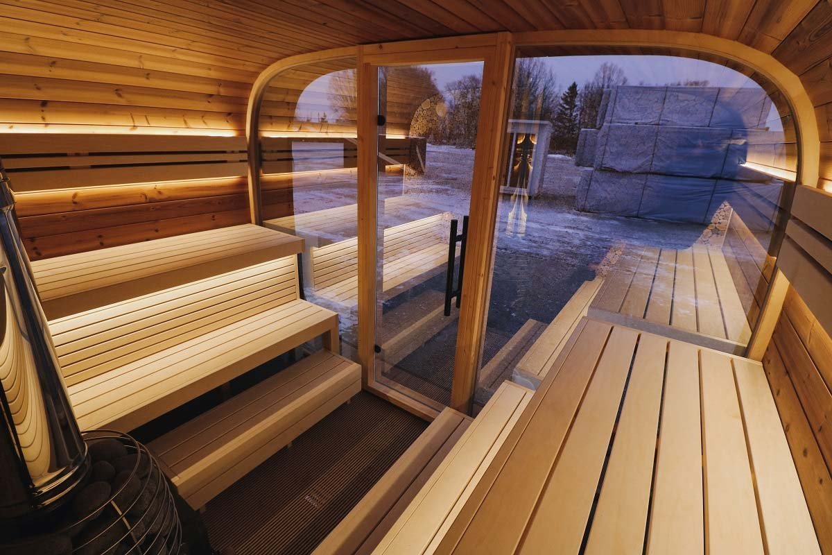 Outdoor-Sauna-Thermo-Treated-Spruce-SERENITY-ROUND-CUBE-SINGLE