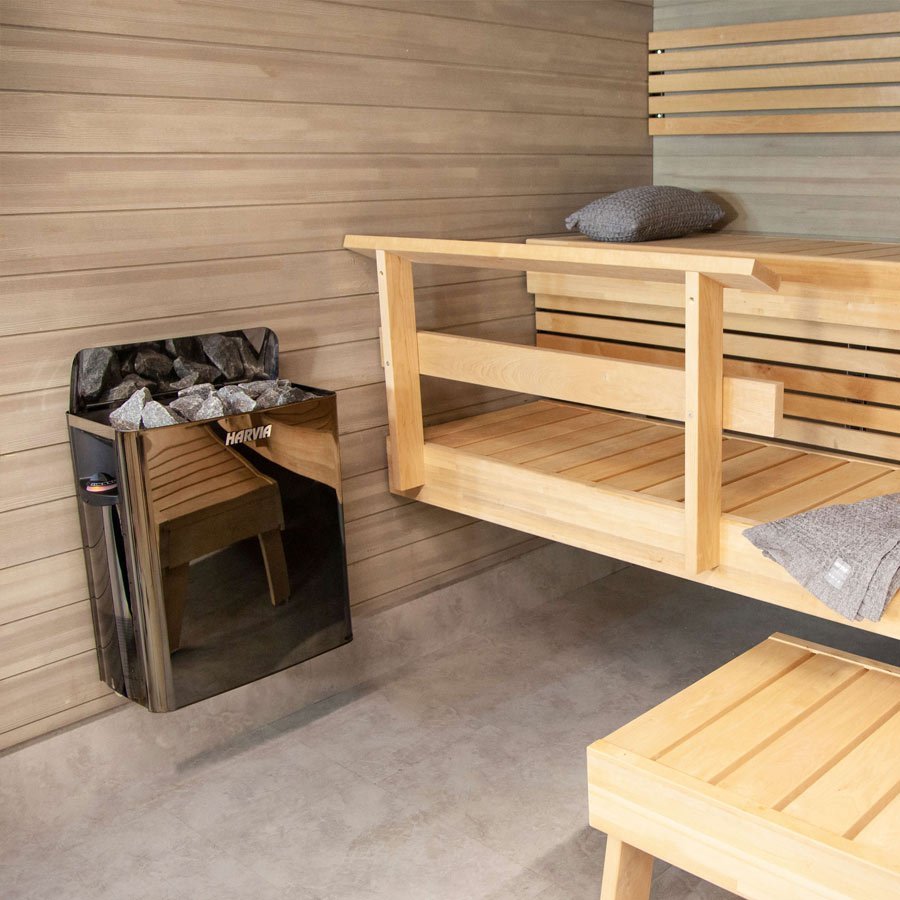 harvia sauna heater installed