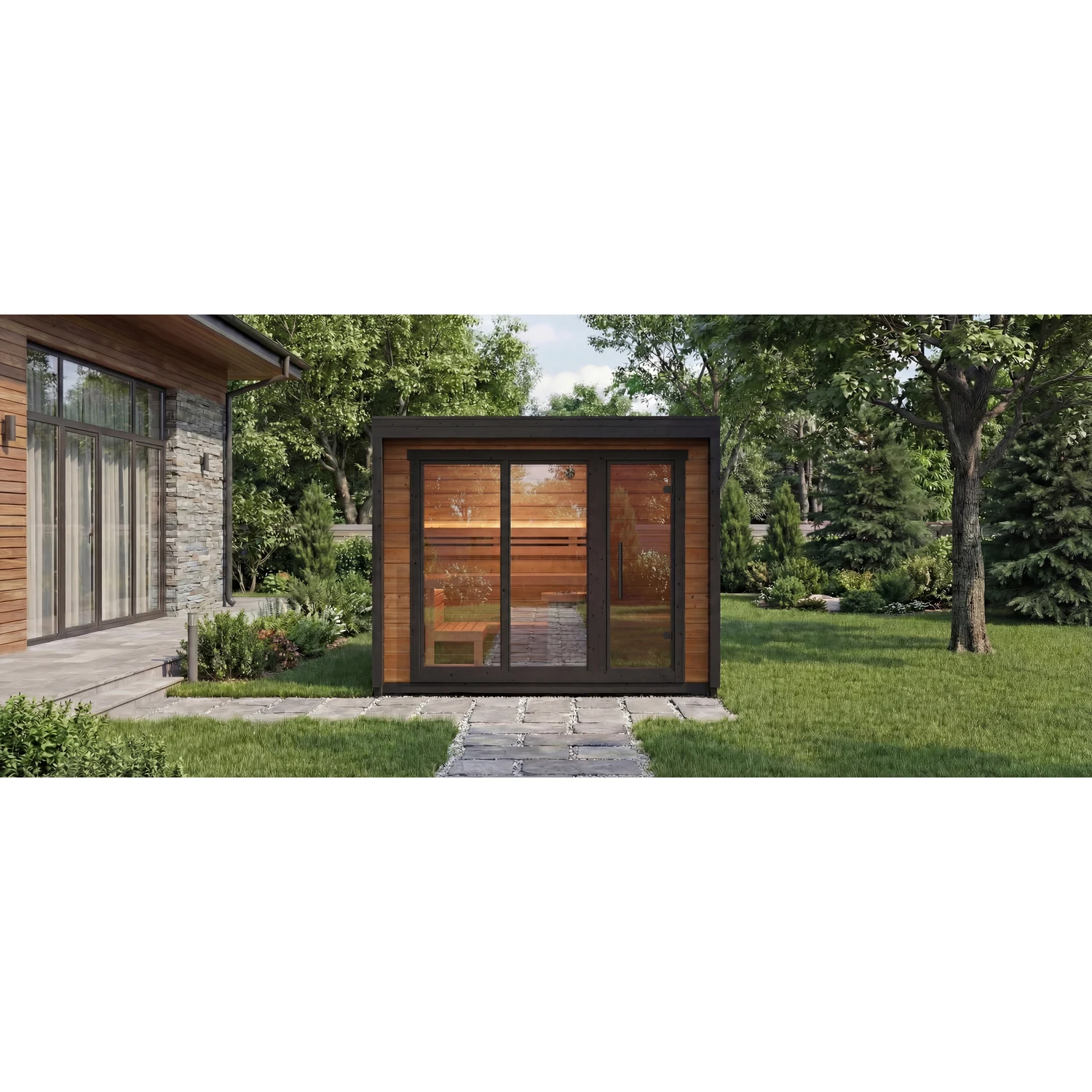 Leil Patio M outdoor sauna - lifestyle