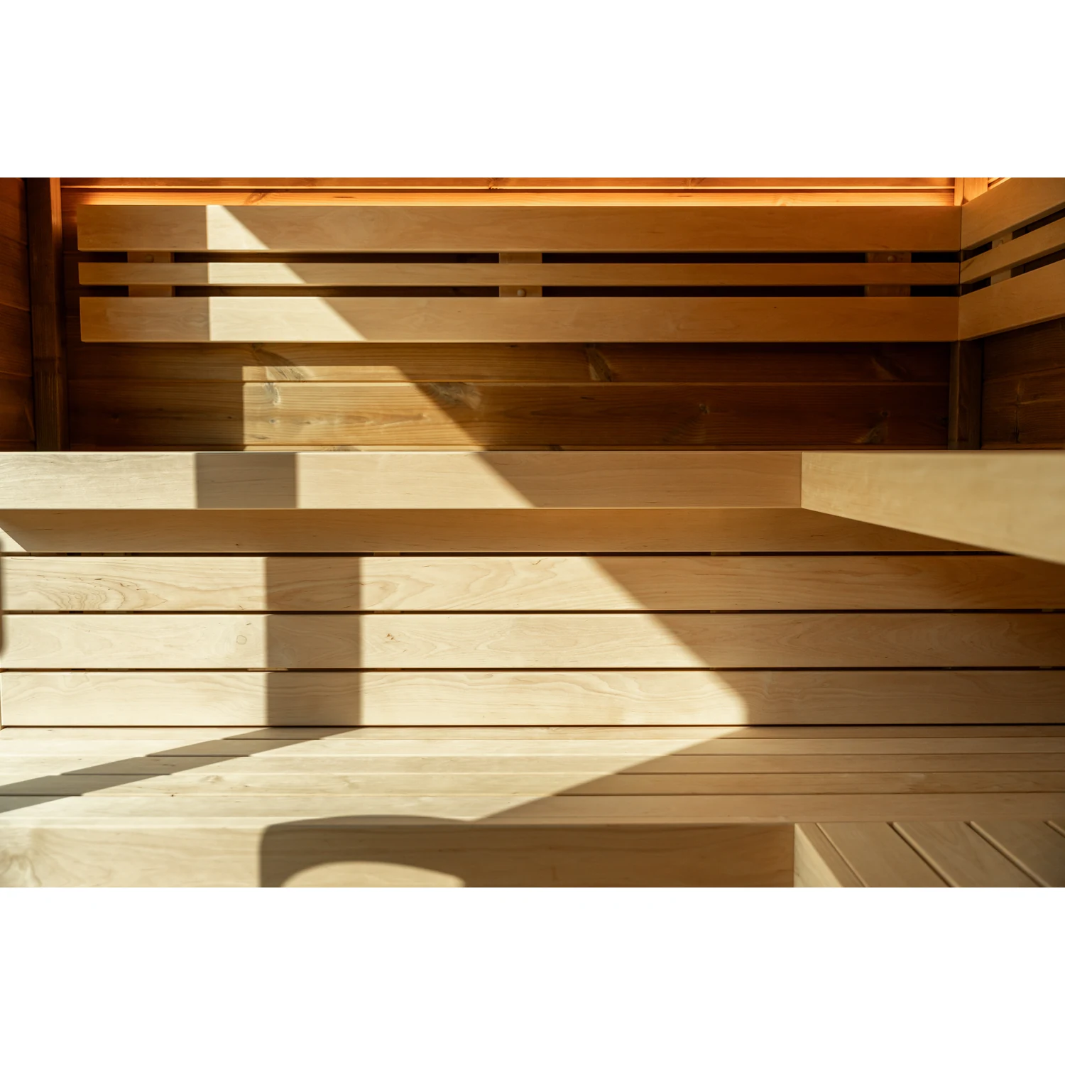 Leil Patio M outdoor sauna - benches detail