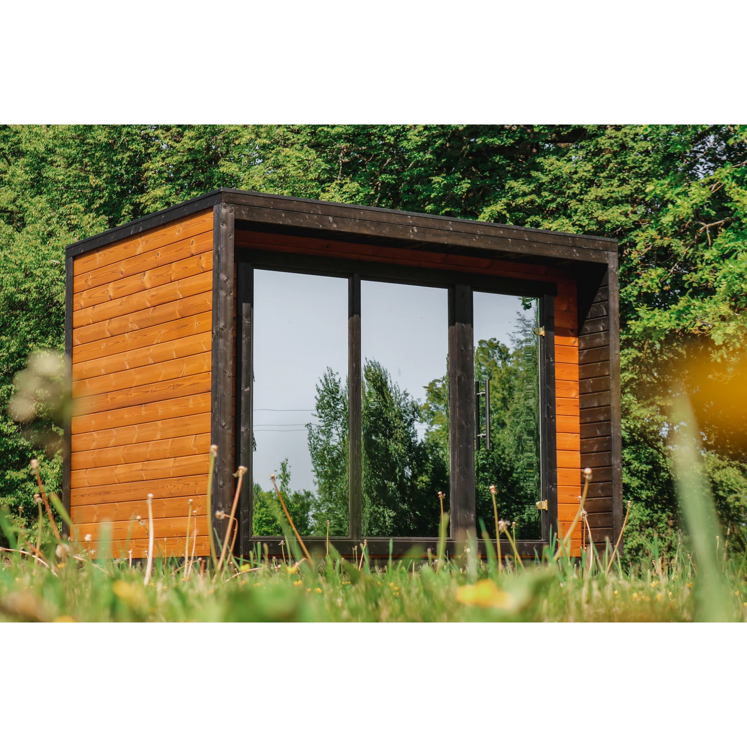 Leil Patio M outdoor sauna - mirror glass