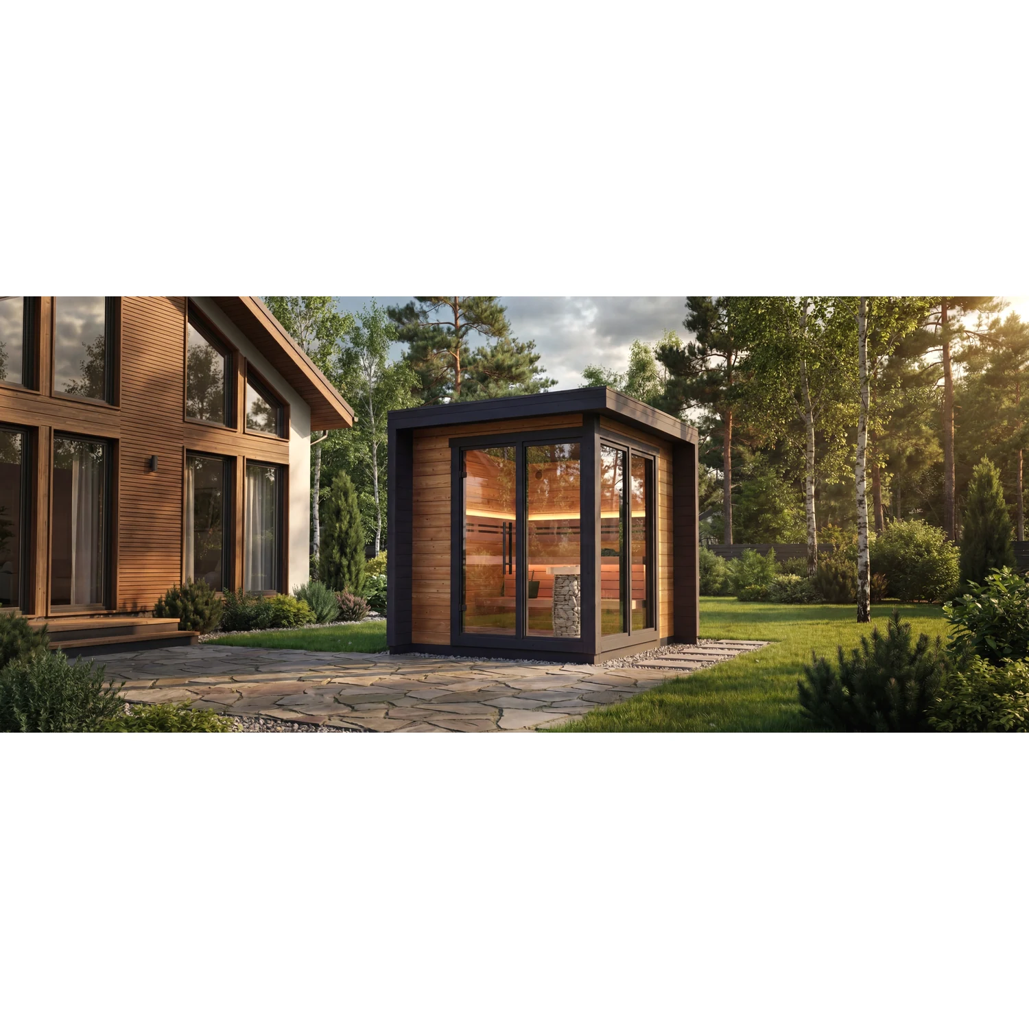 Leil Patio S outdoor sauna - lifestyle