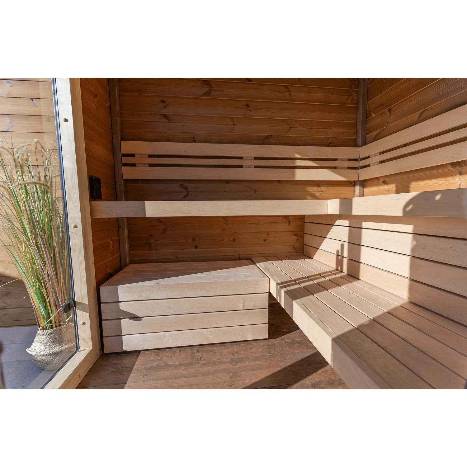 Leil Patio S outdoor sauna - bench detail