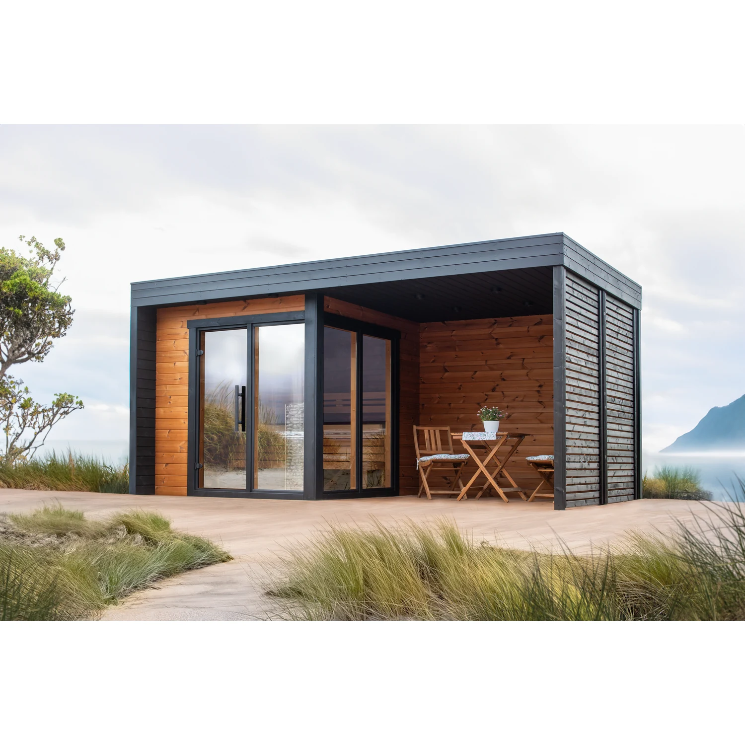 Leil Patio S Plus outdoor sauna - exterior coast
