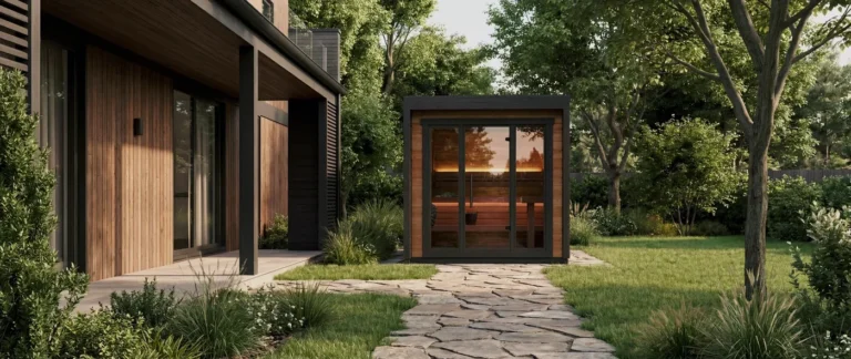 Leil Patio XS outdoor sauna - lifestyle
