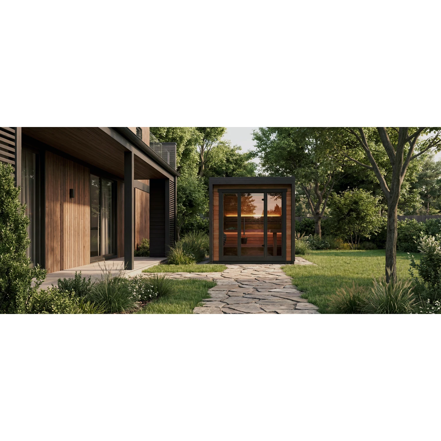 Leil Patio XS outdoor sauna - lifestyle