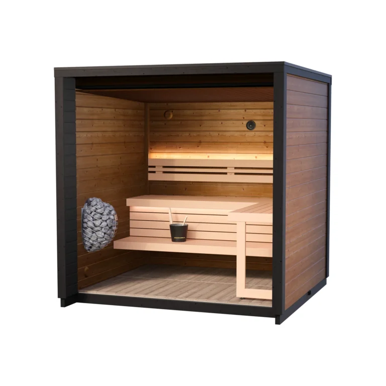 Leil Patio XS outdoor sauna - interior cutaway