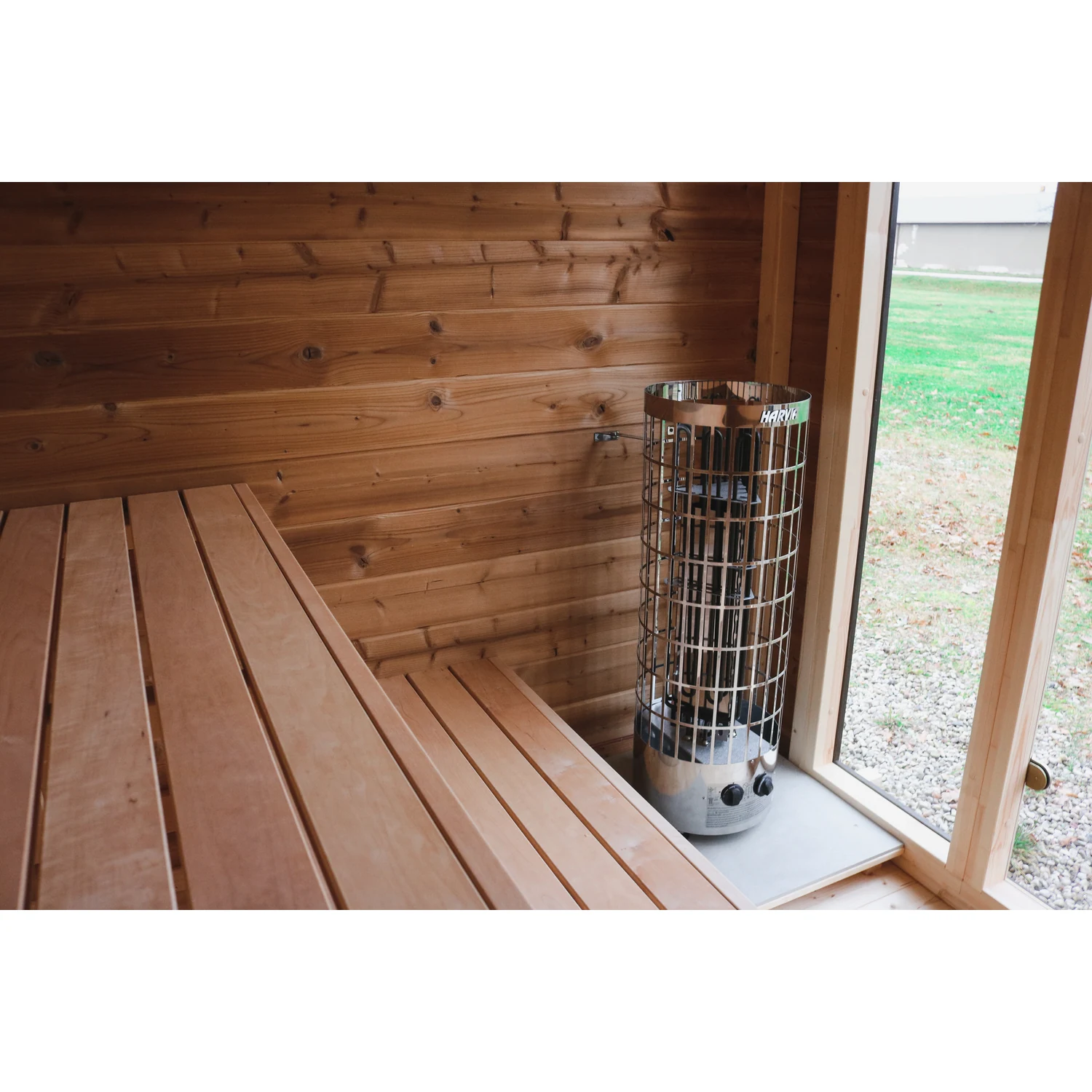 Leil Patio XS outdoor sauna - interior benches