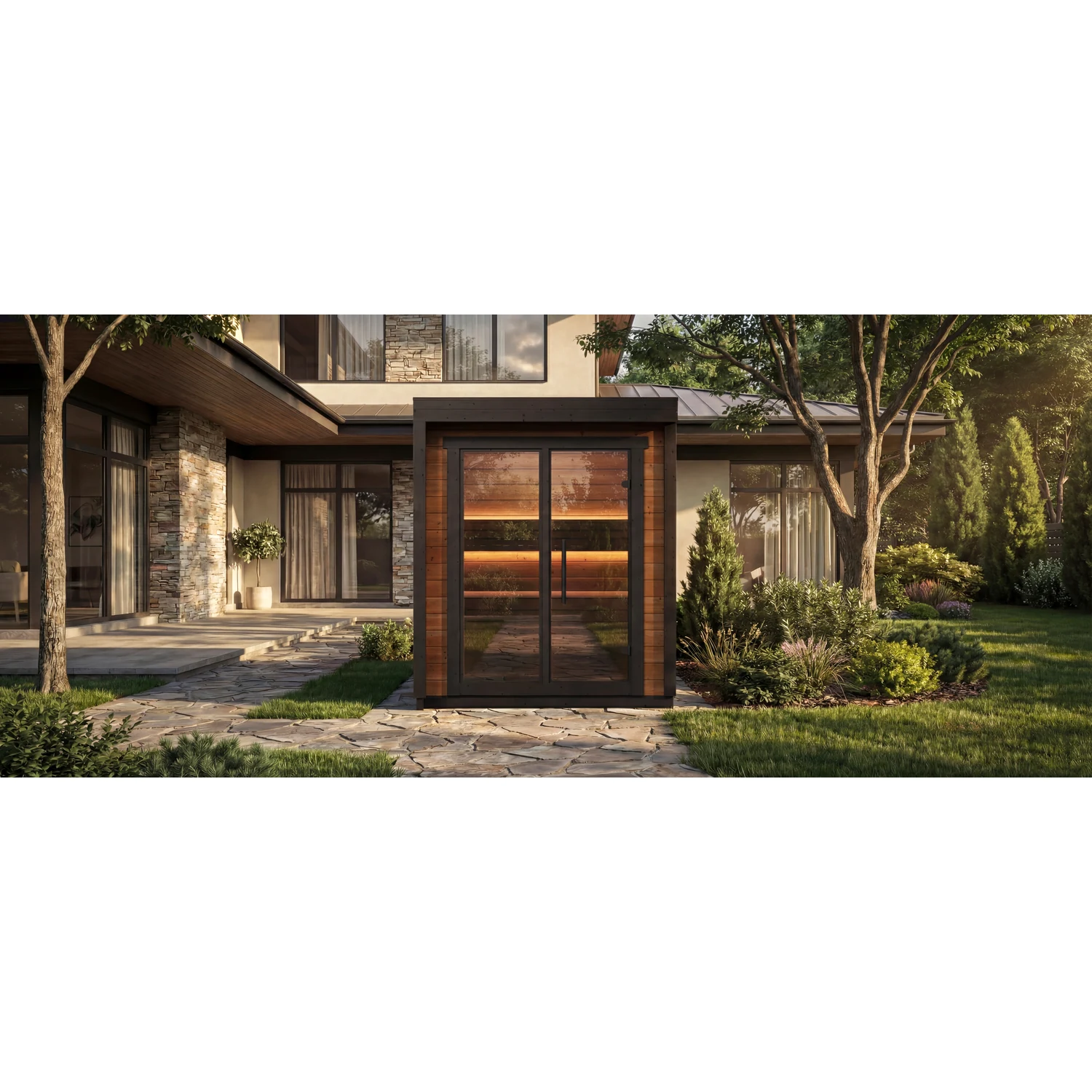 Leil Patio XXS outdoor sauna - lifestyle