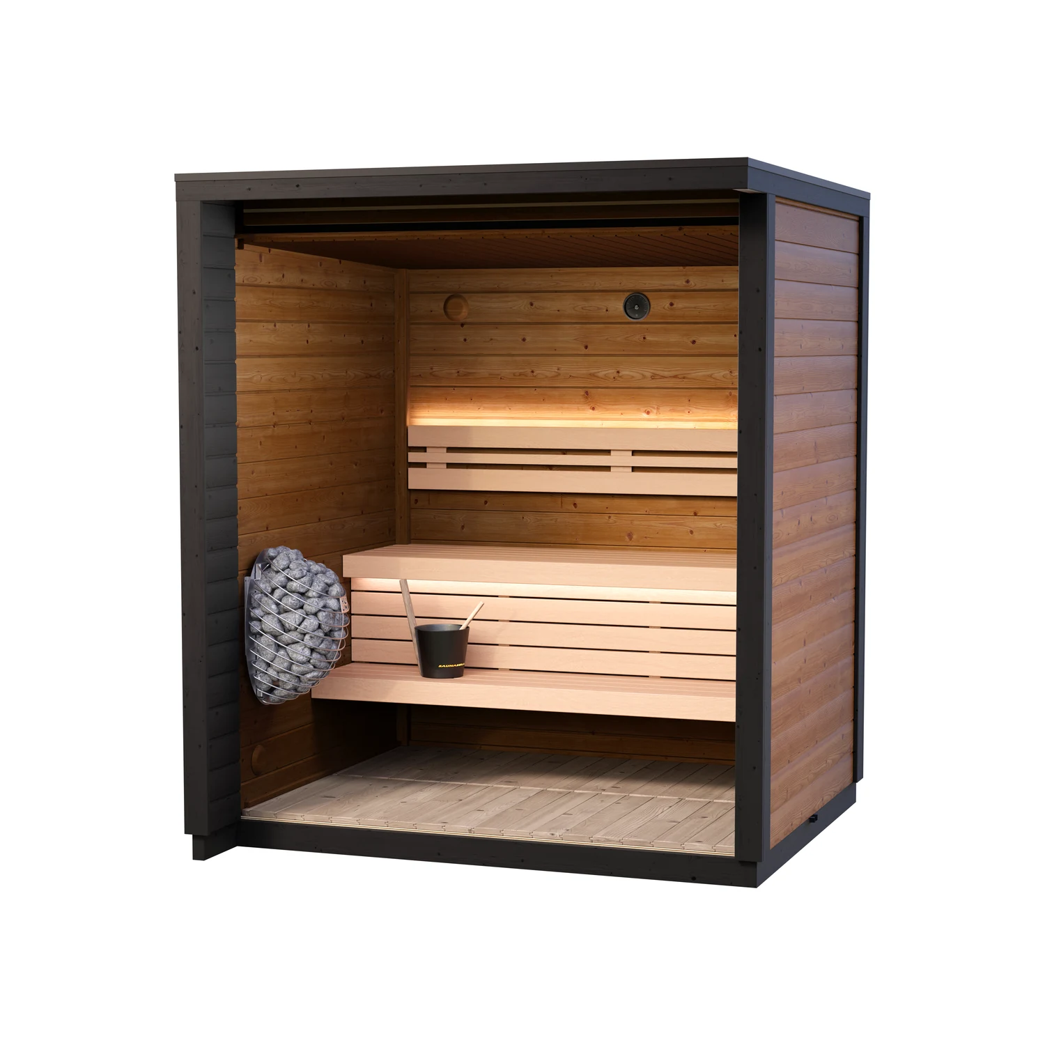 Leil Patio XXS outdoor sauna - interior cutaway