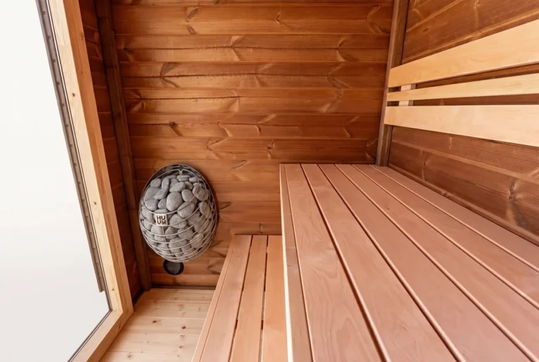 Leil Patio XXS outdoor sauna - interior benches