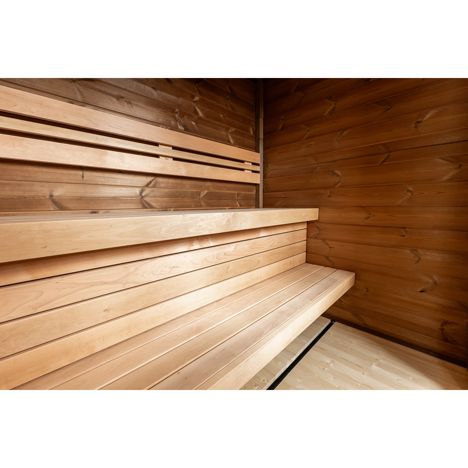 Leil Patio XXS outdoor sauna - bench detail