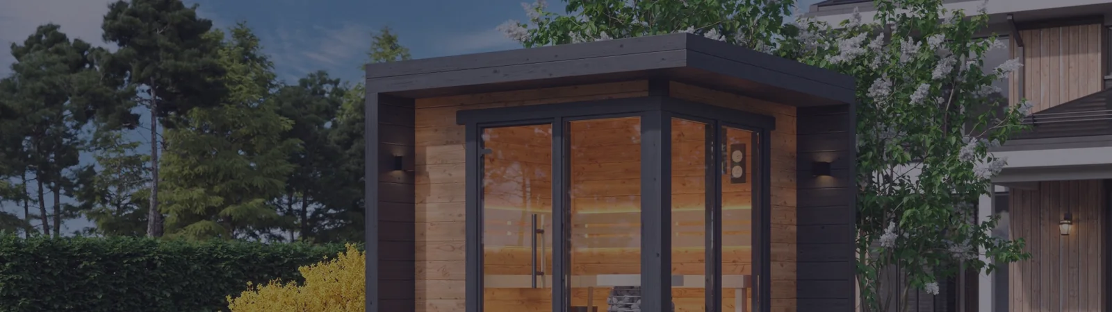 Leil Patio S outdoor sauna in a garden